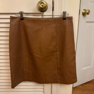Loft Brown Leather Skirt